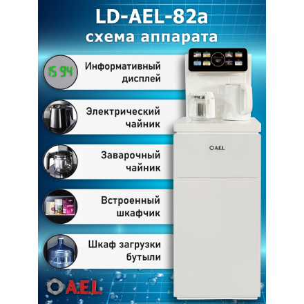 Кулер с чайным столиком Тиабар LD-AEL-82a white