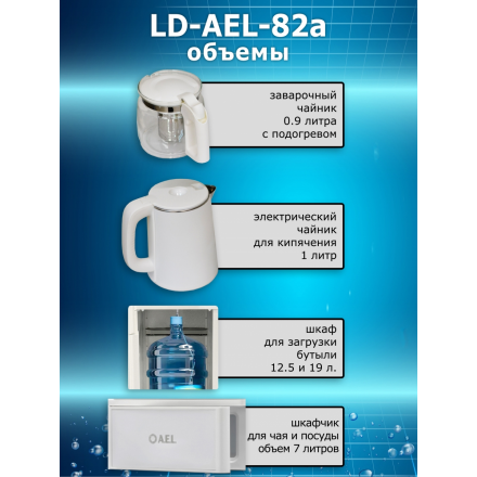 Кулер с чайным столиком Тиабар LD-AEL-82a white