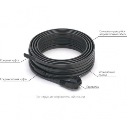 Секция нагревательная кабельная PipeMate 10Вт/м 10м