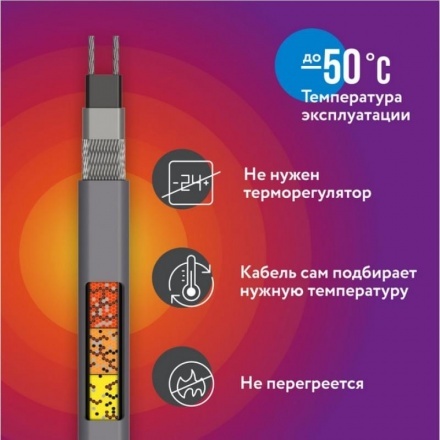 Секция нагревательная кабельная RoofMate 30Вт/м 2м