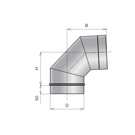 Колено 90° d130мм DS AISI 304-1,0мм