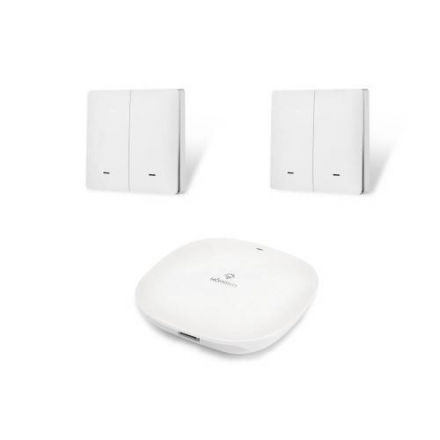 Комплект два умных двухклавишных выключателя и хаб HOMMYN SW22HOMKIT05