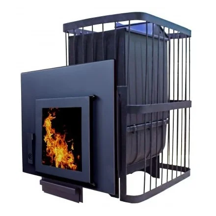 Банная печь ComfortProm премиум чугун закрытая каменка (до 26 м. куб.) дверь со стеклом