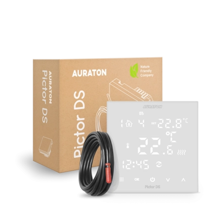 Проводной недельный регулятор температуры Auraton PICTOR DS (белый)