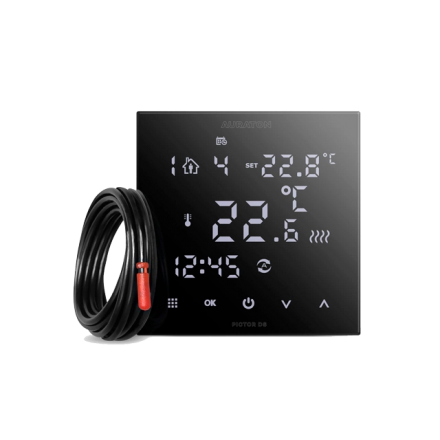 Проводной недельный регулятор температуры Auraton PICTOR DS (черный)