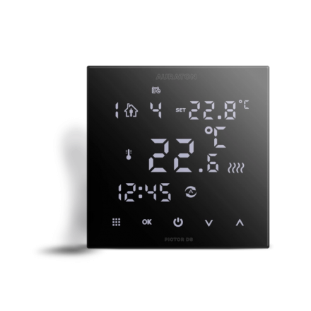 Проводной недельный регулятор температуры Auraton PICTOR DS (черный)