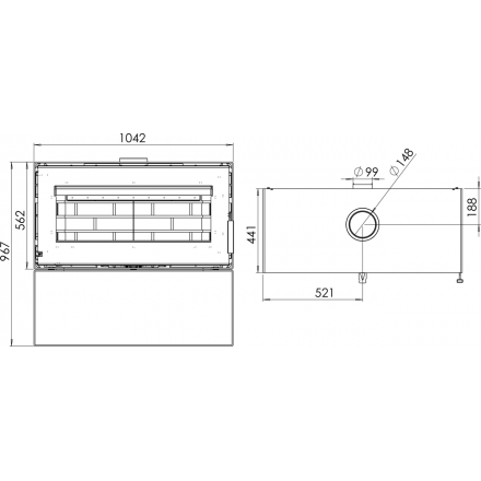 Печь-камин Мета-бел АОТ 10.0 в модификации Монблан 700