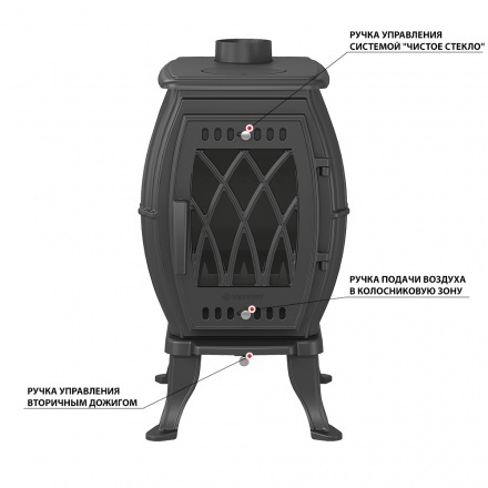 Печь-камин Везувий BX-09 Антрацит