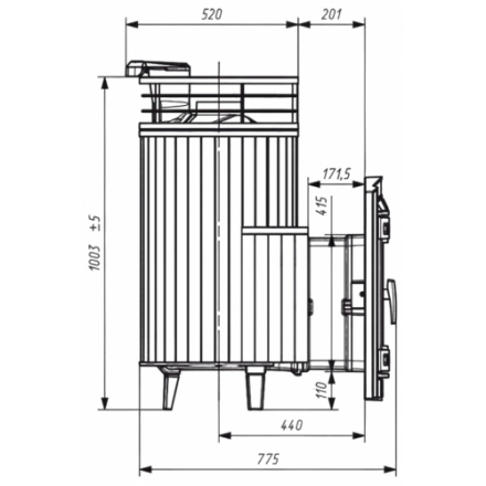 Банная печь ProMetall Атмосфера L Талькохлорит ламель+сетка с тоннелем