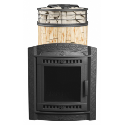 Банная печь ProMetall Атмосфера L Окаменевшее дерево ламель+сетка