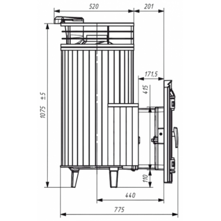 Банная печь ProMetall Атмосфера XL Россо Леванто ламель+сетка с тоннелем
