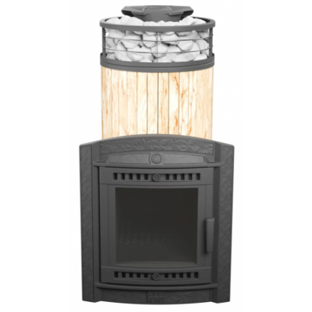 Банная печь ProMetall Атмосфера XL Окаменевшее дерево ламель+сетка