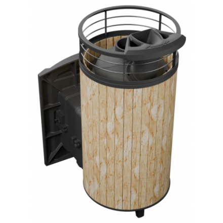 Банная печь ProMetall Атмосфера XL Окаменевшее дерево ламель+сетка