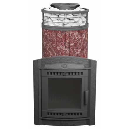 Банная печь ProMetall Атмосфера XL Россо Леванто ламель+сетка с тоннелем