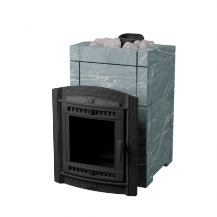 Банная печь ProMetall Атмосфера L в облицовке Талькохлорит+ корзина