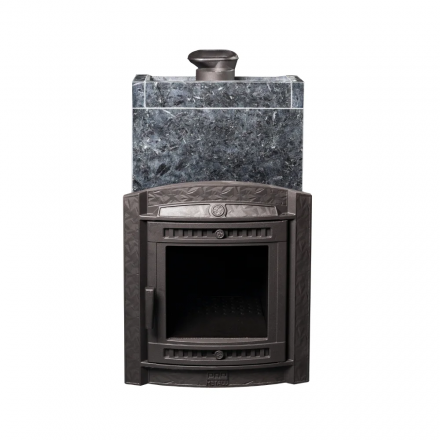 Банная печь ProMetall Атмосфера XL в облицовке Пироксенит+ корзина