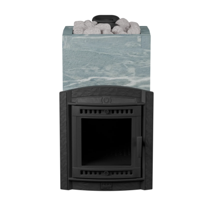 Банная печь ProMetall Атмосфера XL в облицовке Талькохлорит+ корзина