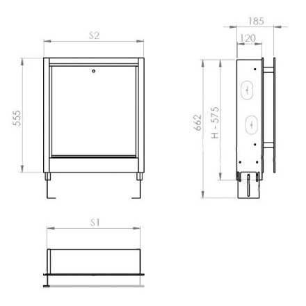 Шкаф коллекторный Salus SZP-1 1-4 выхода 655x120x370