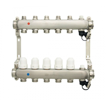 Коллекторная группа в сборе с термостатическими и запорными клапанами ONDO