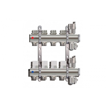 Коллектор из латуни без расходомеров и кран TIM