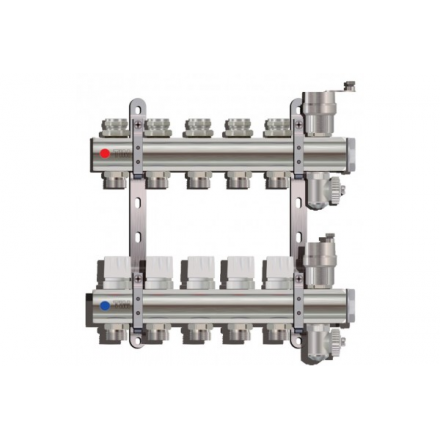 Коллектор из латуни без расходомеров и кран TIM