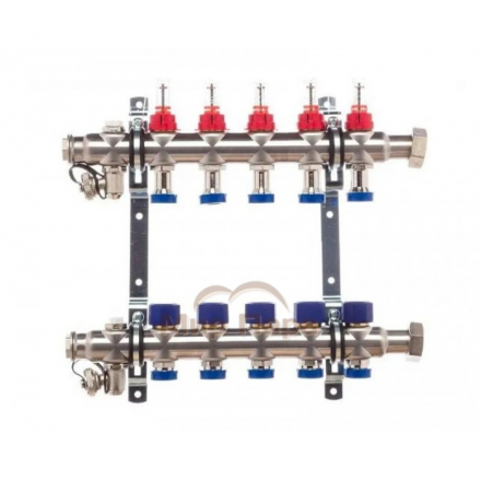 Коллектор TECline с накидными гайками, с расходомерами