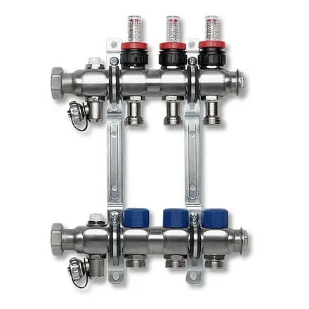 Коллектор Sanha нержавеющая сталь с расходомерами и термостическим клапаном