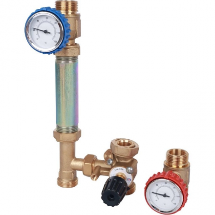 Насосная группа с 3-х ходовым приводным смесителем 3/4" STOUT без насоса (SDG-0007-002001)