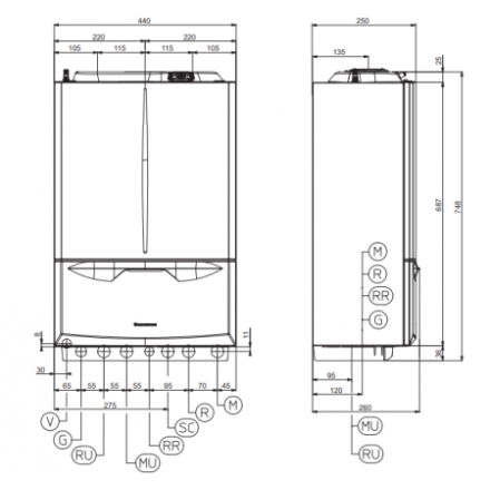 Газовый котёл Immergas Victrix Extra 24 Plus, с трубой, датчик температуры, комплект к бойлеру