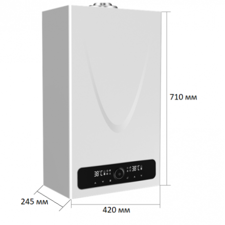 Газовый котел BellaGas Premium 24.2, двойная горелка, с трубой