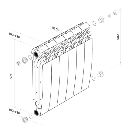Алюминиевый радиатор Royal Thermo Biliner Alum 500