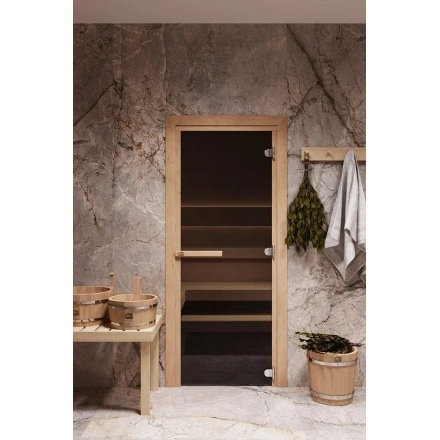 Дверь стеклянная для бани Cooper STANDART 2000x800 бронза (коробка ольха)