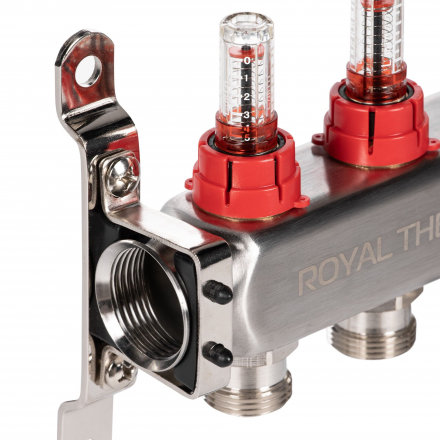 Коллектор Royal Thermo нерж. в сборе универсальный 1" ВР-3/4" НР с автомат. воздухоотводами