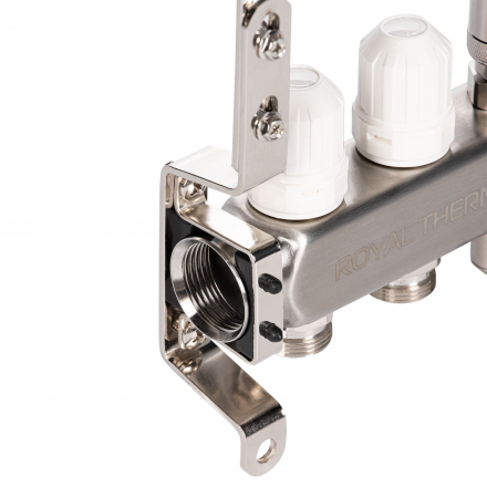Коллектор Royal Thermo нерж. в сборе универсальный 1" ВР-3/4" НР с автомат. воздухоотводами