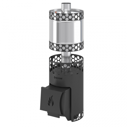 Печь для бани Везувий Черная Пчелка с баком