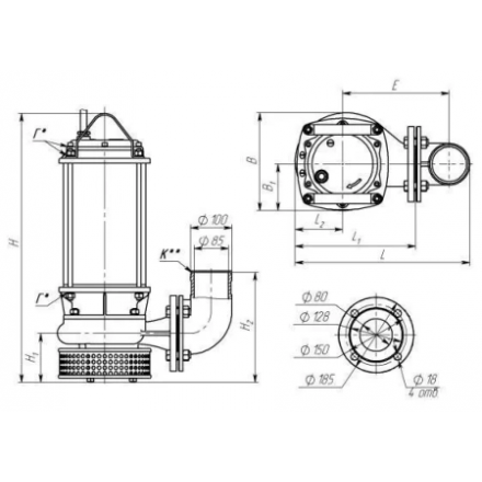 Дренажный насос Eneral Гном 100-25 380В