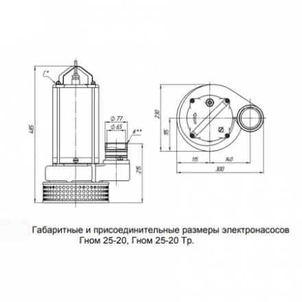 Дренажный насос Ливгидромаш Гном 25-20Тр