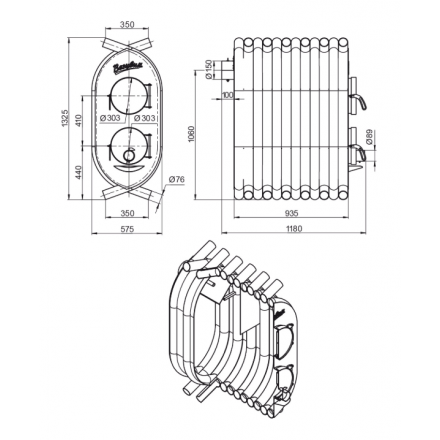 Печь отопительная ВЕЗУВИЙ АОГТ 900