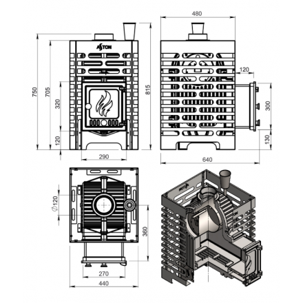 Печь для бани ASTON Шторм 16 (ДТ-4)