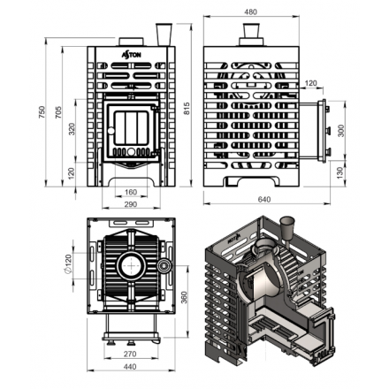 Печь для бани ASTON Шторм 16 (ДТ-4С)