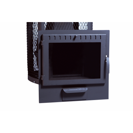 Печь банная чугунная Сибирь-20 Панорамная дверца (Сетка)