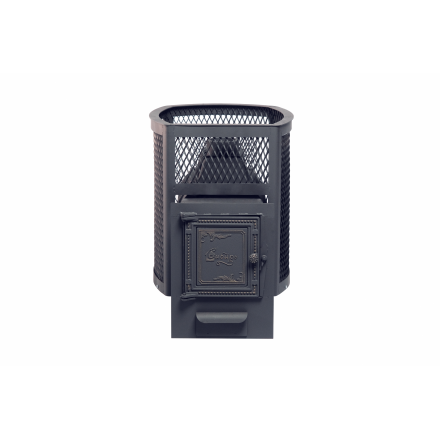 Печь банная чугунная Сибирь-20 Универсальная чугунная дверца (Сетка)