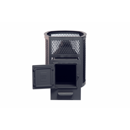 Печь банная чугунная Сибирь-20 Универсальная чугунная дверца (Сетка)