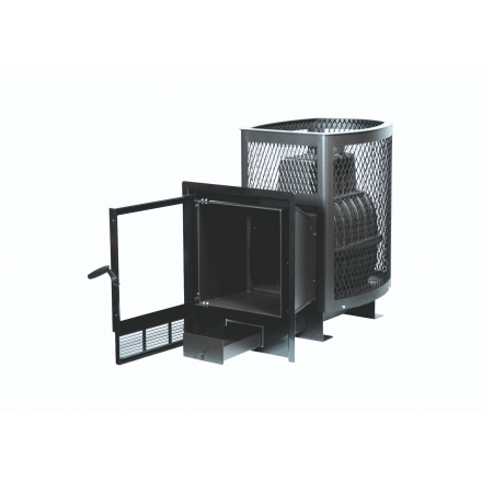 Печь банная чугунная Сибирь-22-ПРО Панорамная дверца (Сетка)