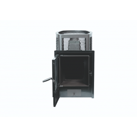 Печь банная чугунная Сибирь-22-ПРО Панорамная дверца (Сетка)