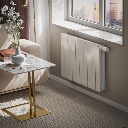 Радиатор секционный биметаллический Royal Thermo PianoForte 500 VDR Bianco Traffico с нижним подключением