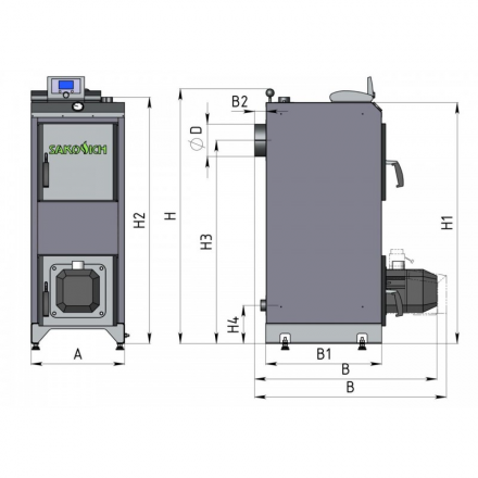 Пеллетный котел Sakovich Pellet Standart 20 с горелкой KIPI Rotary