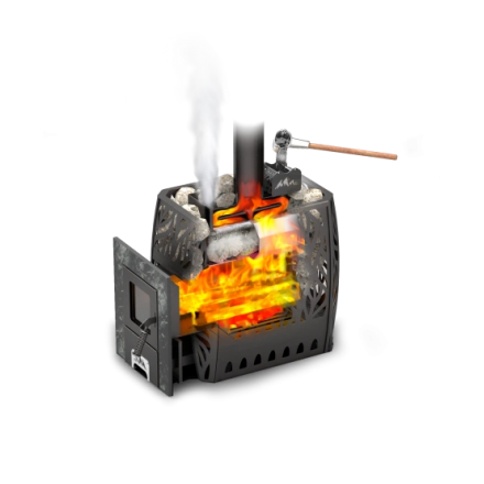 Печь для бани Скала 12Т стекло