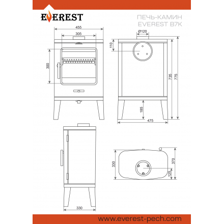Печь-камин EVEREST B7K