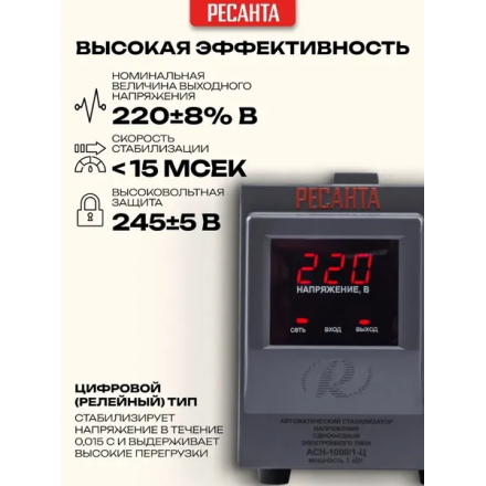 Стабилизатор напряжения Ресанта АСН-1000/1-Ц